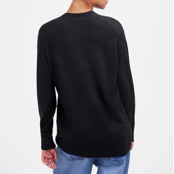 NWT Madewell 100% Merino Wool Relaxed Fit Boyfriend Cardigan True Black Size XS - Picture 2 of 14
